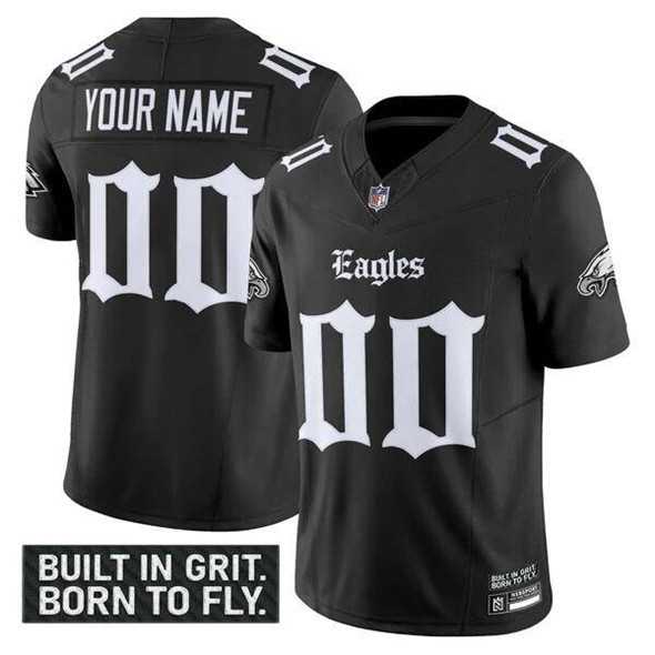 Men%27s Philadelphia Eagles Active Player Custom Black 2025 F.U.S.E. %27Gothic Philly Edition%27 Vapor Limited V2 Football Stitched Jersey