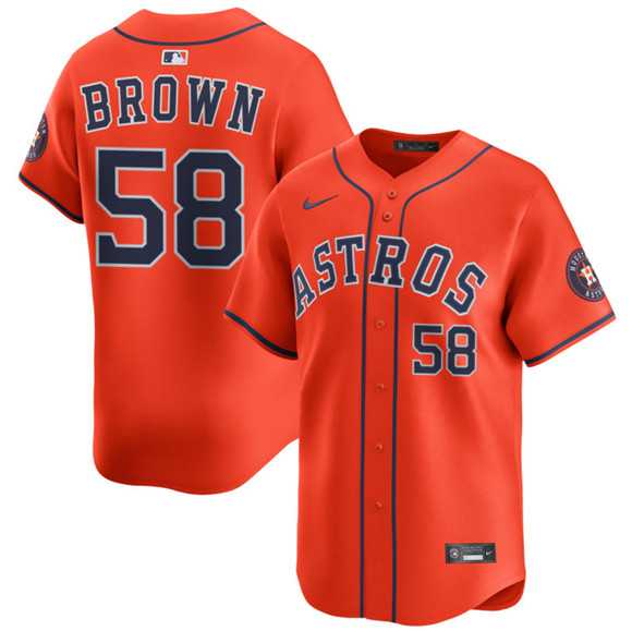 Men%27s Houston Astros #58 Hunter Brown Orange 2025 Alternate Limited Stitched Jersey Dzhi