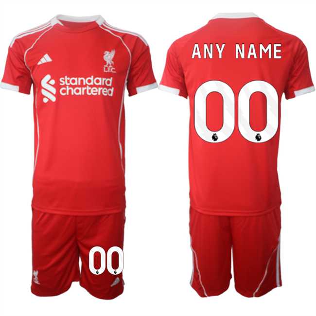 Men%27s Liverpool Custom 2025 Red Home Soccer Jersey Suit