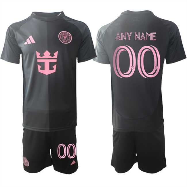 Men%27s Inter Miami CF Custom 2025 Black Away Soccer Jersey Suit