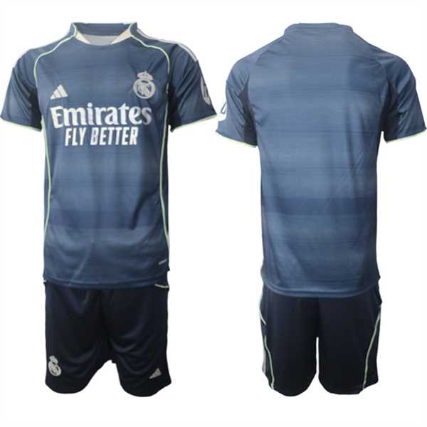 Men%27s Real Madrid Custom 2025-26 Navy Away Soccer Jersey Suit