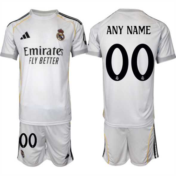 Men%27s Real Madrid Custom 25-26 White Home Soccer Jersey Suit