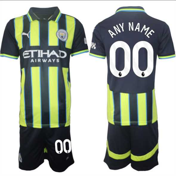 Men%27s Manchester City Custom 2024-25 Navy Away Soccer Jersey Suit