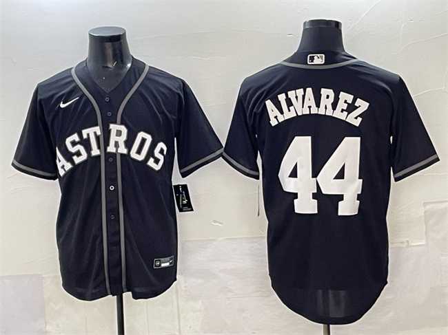 Men%27s Houston Astros #44 Yordan Alvarez Black Lights Out Limited Stitched Jersey