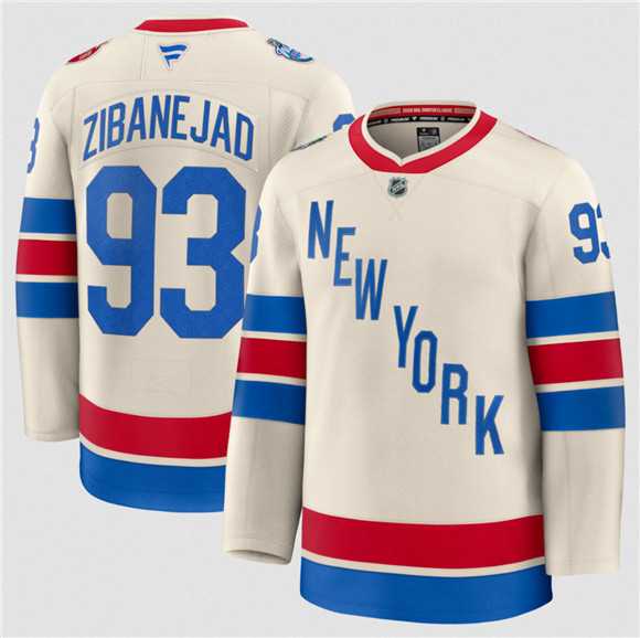 Men%27s New York Rangers #93 Mika Zibanejad Cream 2026 Winter Classic Stitched Hockey Jersey Dzhi