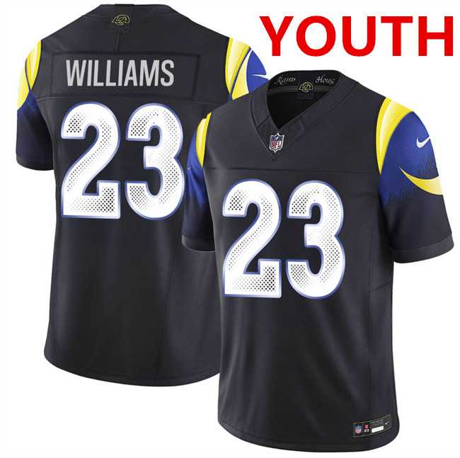 Youth los angeles rams #23 kyren williams Black 2025 F.u.s.e. %27rivalries%27 Vapor Limited Stitched Jersey Dzhi