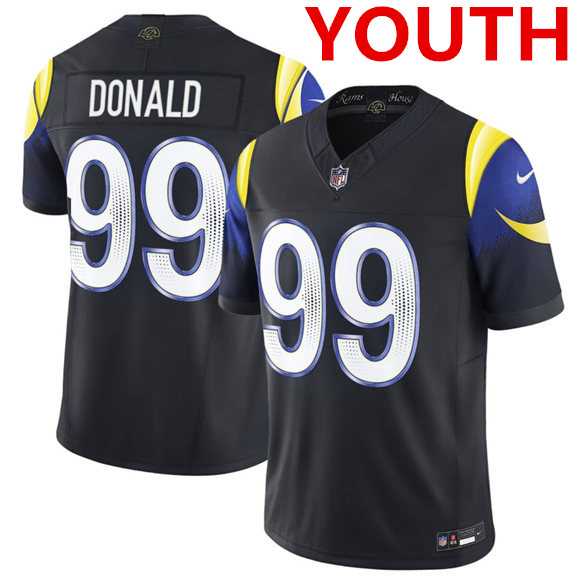 Youth los angeles rams #99 aaron donald Black 2025 F.u.s.e. %27rivalries%27 Vapor Limited Stitched Jersey Dzhi