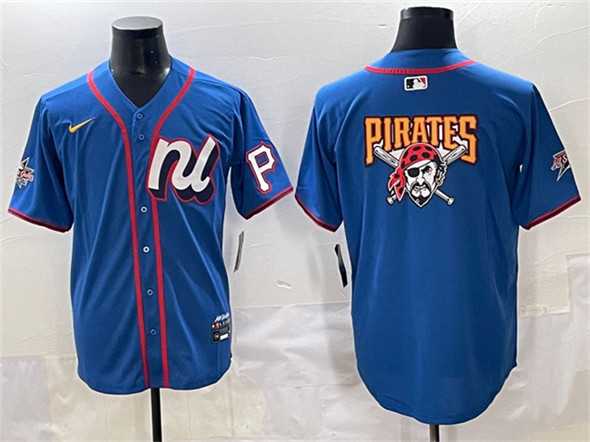 Men%27s National League Pittsburgh Pirates Team Big Logo Blue 2025 All-Star Edition Limited Stitched Baseball Jersey