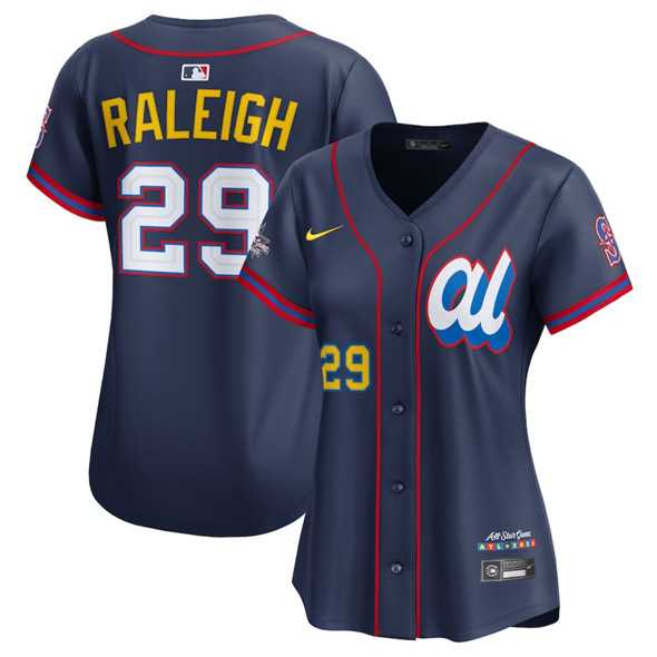 Women%27s American League #29 Cal Raleigh Navy 2025 All-Star Edition Limited Stitched Baseball Jersey(Run Small)