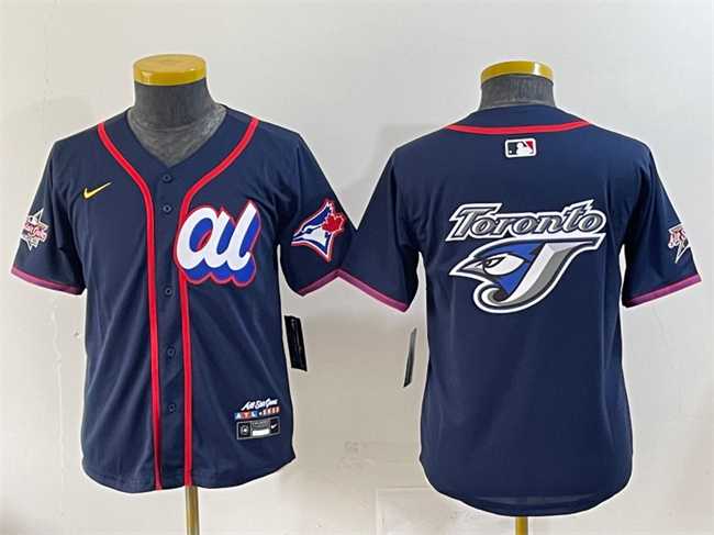 Women%27s American League Toronto Blue Jays Team Big Logo Navy 2025 All-Star Edition Limited Stitched Baseball Jersey(Run Small)