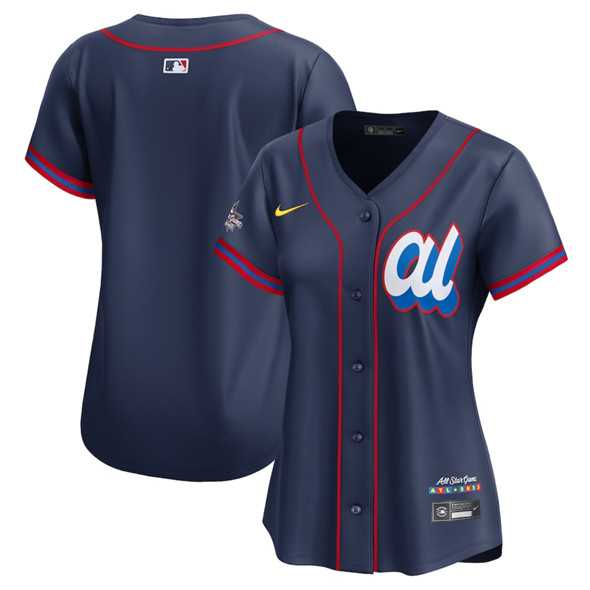 Women%27s American League Blank Navy 2025 All-Star Edition Limited Stitched Baseball Jersey(Run Small)