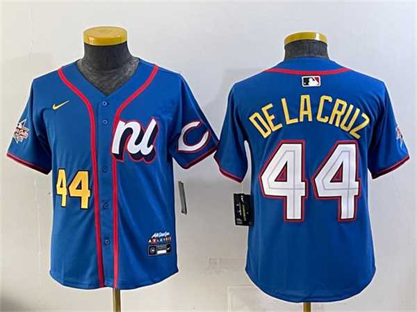 Youth National League #44 Elly De La Cruz Blue 2025 All-Star Edition Limited Stitched Baseball Jersey