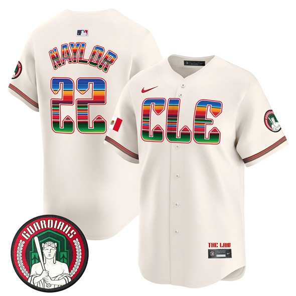 Men%27s Cleveland Guardians #22 Josh Naylor Cream Mexico Vapor Premier Limited Stitched Baseball Jersey Dzhi