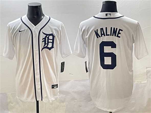Men%27s Detroit Tigers #6 Al Kaline White Cool Base Stitched Baseball Jersey