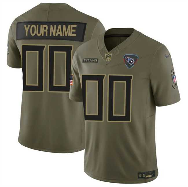 Men%27s Tennessee Titans Active Player Custom Olive 2025 F.U.S.E. Salute to Service Limited Stitched Football Jersey