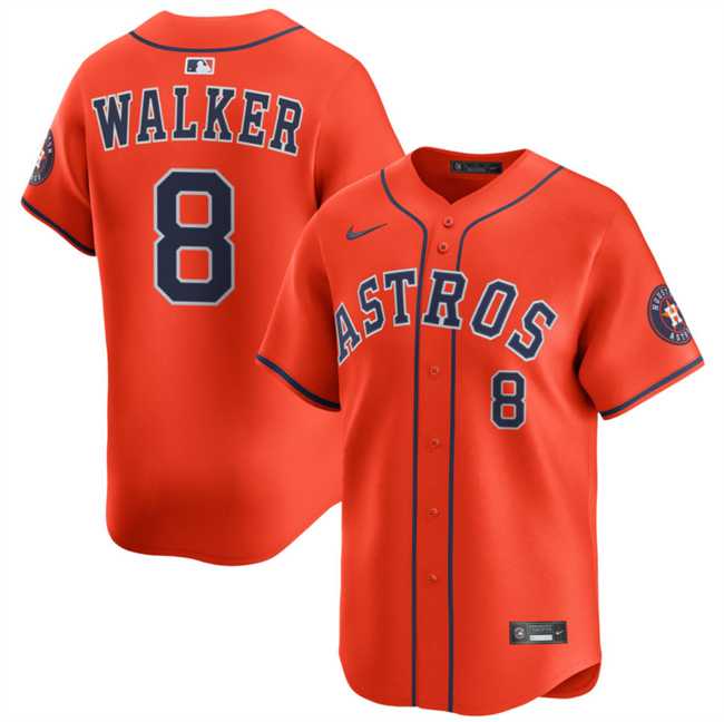 Men%27s Houston Astros #8 Christian Walker Orange 2025 Alternate Limited Stitched Baseball Jersey Dzhi
