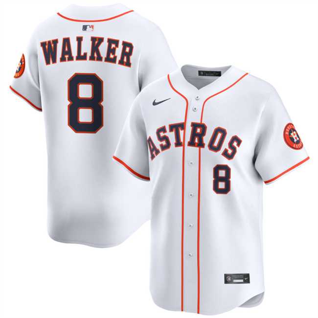 Men%27s Houston Astros #8 Christian Walker White 2025 Home Limited Stitched Baseball Jersey Dzhi
