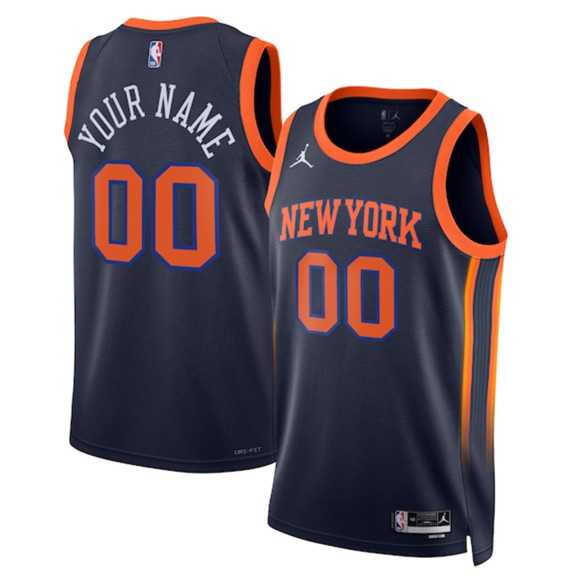 Men%27s New Yok Knicks Active Player Custom Black 2025 Statement Edition Stitched Basketball Jersey