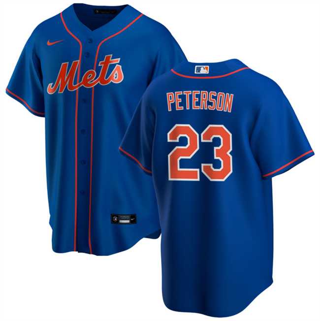 Men%27s New York Mets ##23 David Peterson Royal Cool Base Stitched Baseball Jersey Dzhi