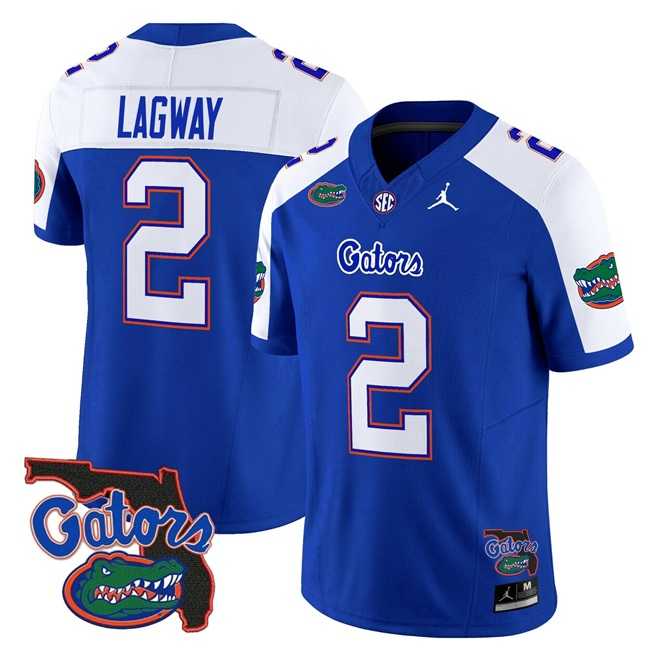 Men%27s Florida Gators #2 DJ Lagway Royal Alternate 2024 F.U.S.E. Florida Patch Vapor Limited Stitched Football Jersey Dzhi
