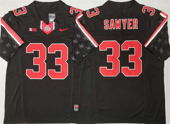Men%27s Ohio State Buckeyes #33 Jack Sawyer Black 2025 F.U.S.E. Limited Stitched Jersey