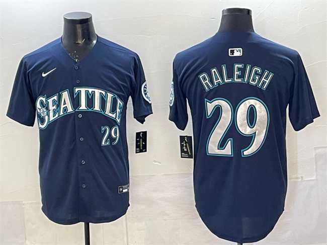 Men%27s Seattle Mariners #29 Cal Raleigh Navy Limited Stitched jersey