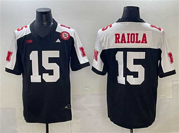 Men%27s Nebraska Cornhuskers #15 Dylan Raiola Black Alternate 2024 F.U.S.E. With Patch Vapor Limited Stitched Football Jersey