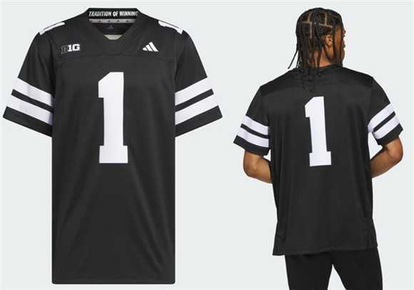 Men%27s Nebraska Cornhuskers #1 Black Stitched Football Jersey