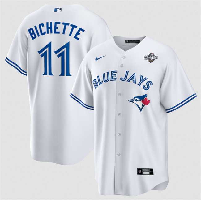 Men%27s Toronto Blue Jays #11 Bo Bichette White 2025 World Series Home Cool Base Stitched Jersey Dzhi