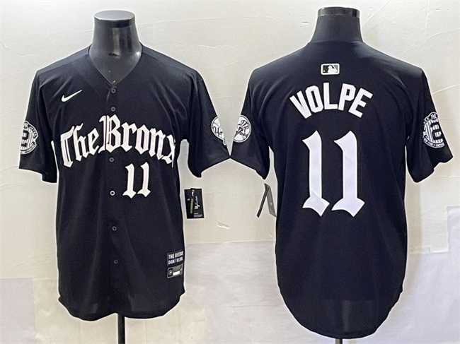 Men%27s New York Yankees #11 Anthony Volpe Black %27Gothic Legacy Edition%27 Vapor Premier Limited Stitched Baseball Jersey