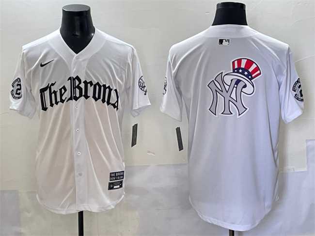 Mens New York Yankees Team Big Logo White %27Gothic Legacy Edition%27 Vapor Premier Limited Stitched Baseball Jersey