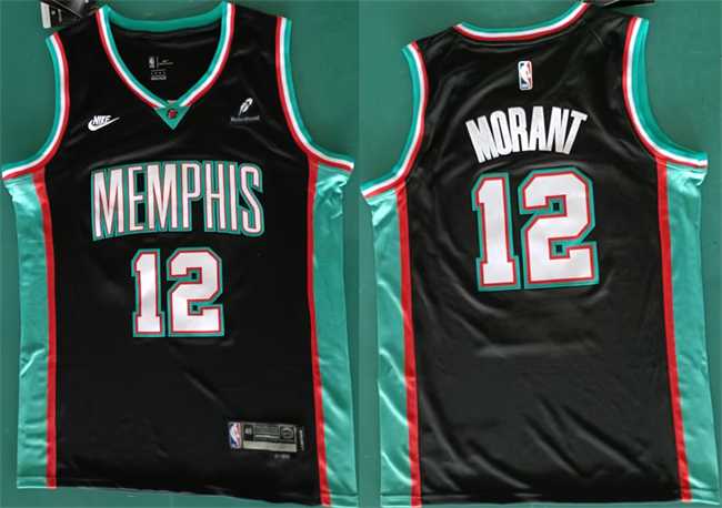 Men%27s Memphis Grizzlies #12 Ja Morant Black 2025 Classic Edition Stitched Jersey