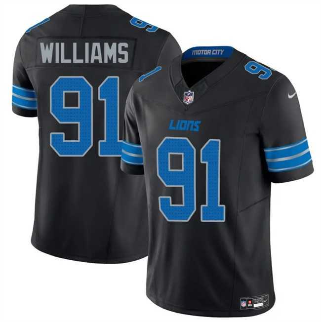 Men & Women & Youth Detroit Lions #91 Tyleik Williams Black 2025 F.U.S.E. Vapor Limited Stitched Game Jersey