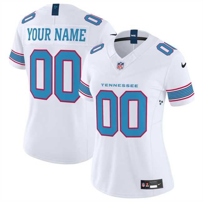 Women%27s Tennessee Titans Active Player Custom White 2026 F.U.S.E. Vapor Limited Stitched Football Jersey(Run Small)