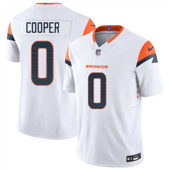 Men%27s Denver Broncos #0 Jonathon Cooper White 2025 F.U.S.E. Vapor Limited Stitched Jersey Dzhi