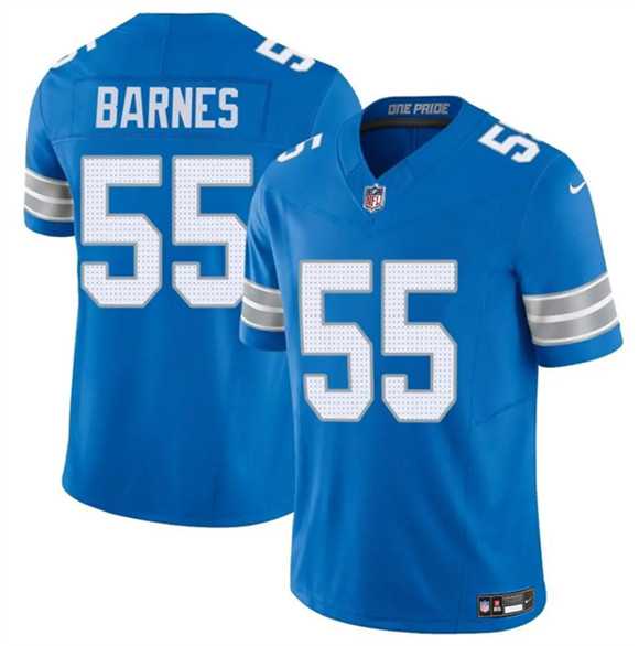 Men%27s Detroit Lions #55 Derrick Barnes Blue 2025 F.U.S.E. Vapor Limited Stitched Game Jersey Dzhi