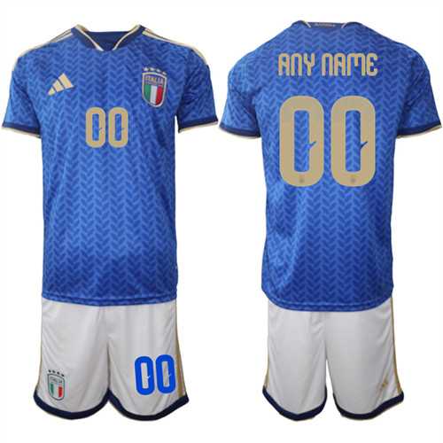 Men%27s Italy Custom Any Name And Number National Team FIFA x World Cup 2026 Home Blue On Field Jerseys