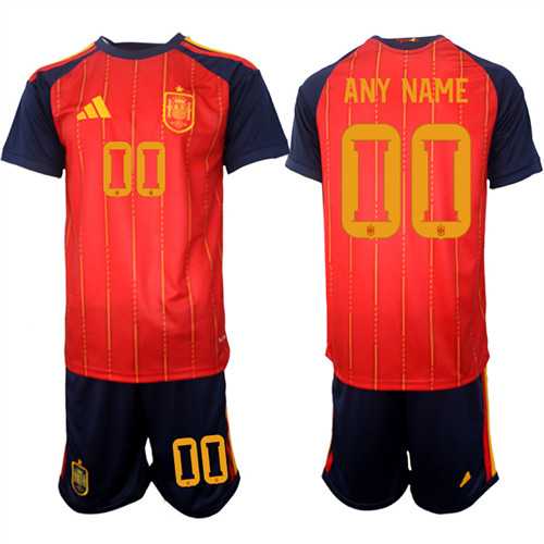 Men%27s Spain Custom Any Name And Number National Team FIFA x World Cup 2026 Home Red On Field Jerseys