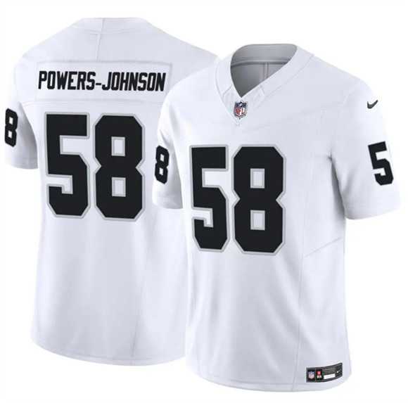 Men%27s Las Vegas Raiders #58 Jackson Powers-Johnson White 2025 F.U.S.E. Vapor Untouchable Limited Stitched Jersey Dzhi