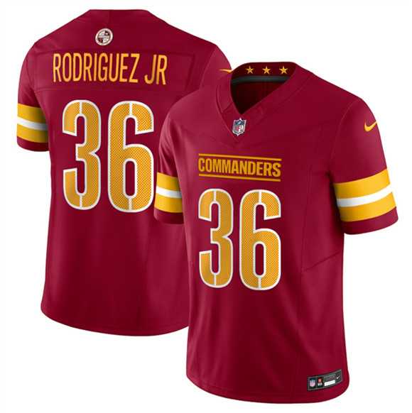 Men%27s Washington Commanders #36 Chris Rodriguez Jr Burgundy 2025 Draft F.U.S.E. Vapor Limited Stitched Jersey Dzhi