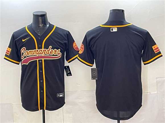 Men%27s Washington Commanders Blank Black Limited Stitched Baseball Jersey