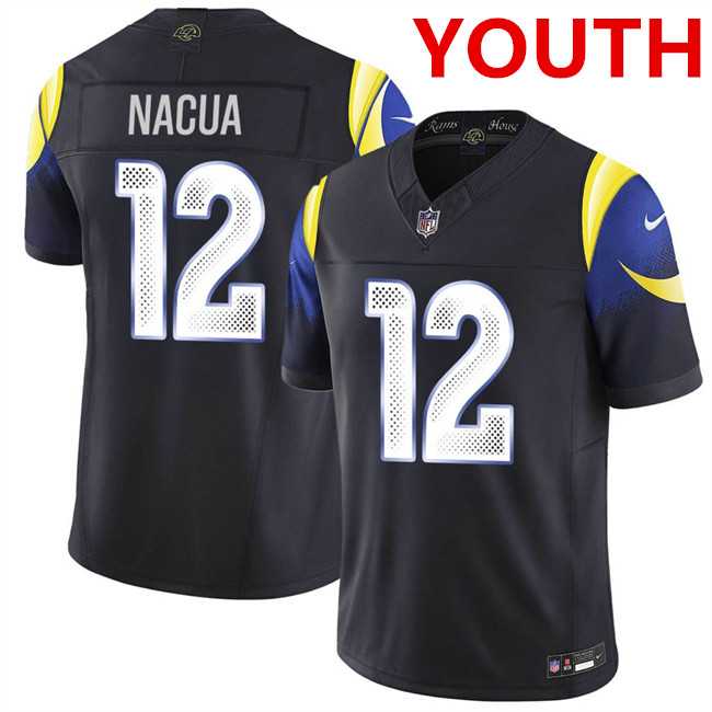 Youth los angeles rams #12 puka nacua midnight blue 2025 F.U.S.E. %27Rivalries%27 vapor limited stitched jersey Dzhi