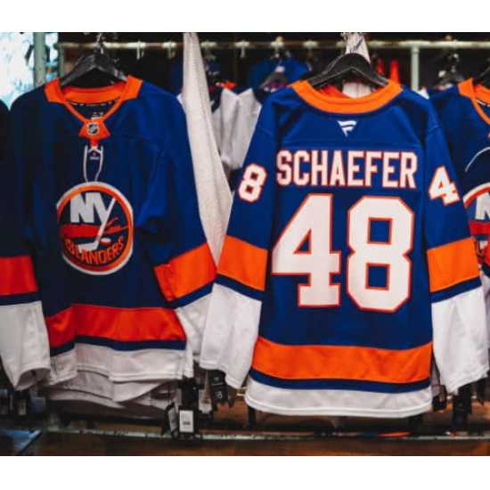 Men%27s New York Islanders Matthew Schaefer #48 Navy 2024-25 Stitched Hockey Jersey