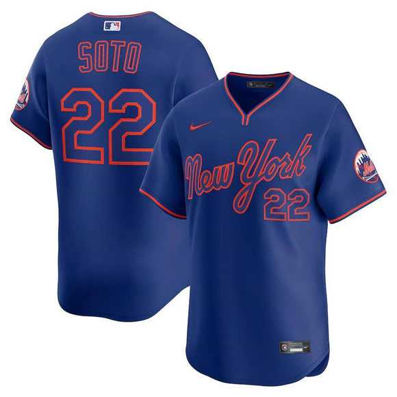 Men%27s New York Mets #22 Juan Soto Royal Alternate Limited Stitched Jersey Dzhi