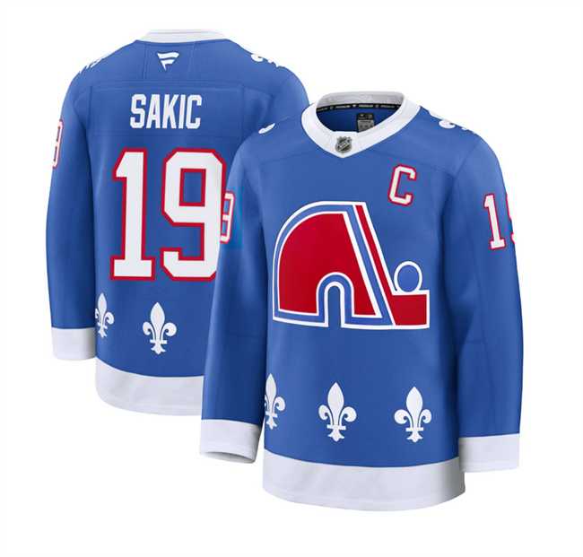 Men%27s Colorado Avalanche #19 Joe Sakic Blue 2025 With C Patch Alternate Stitched Jersey Dzhi