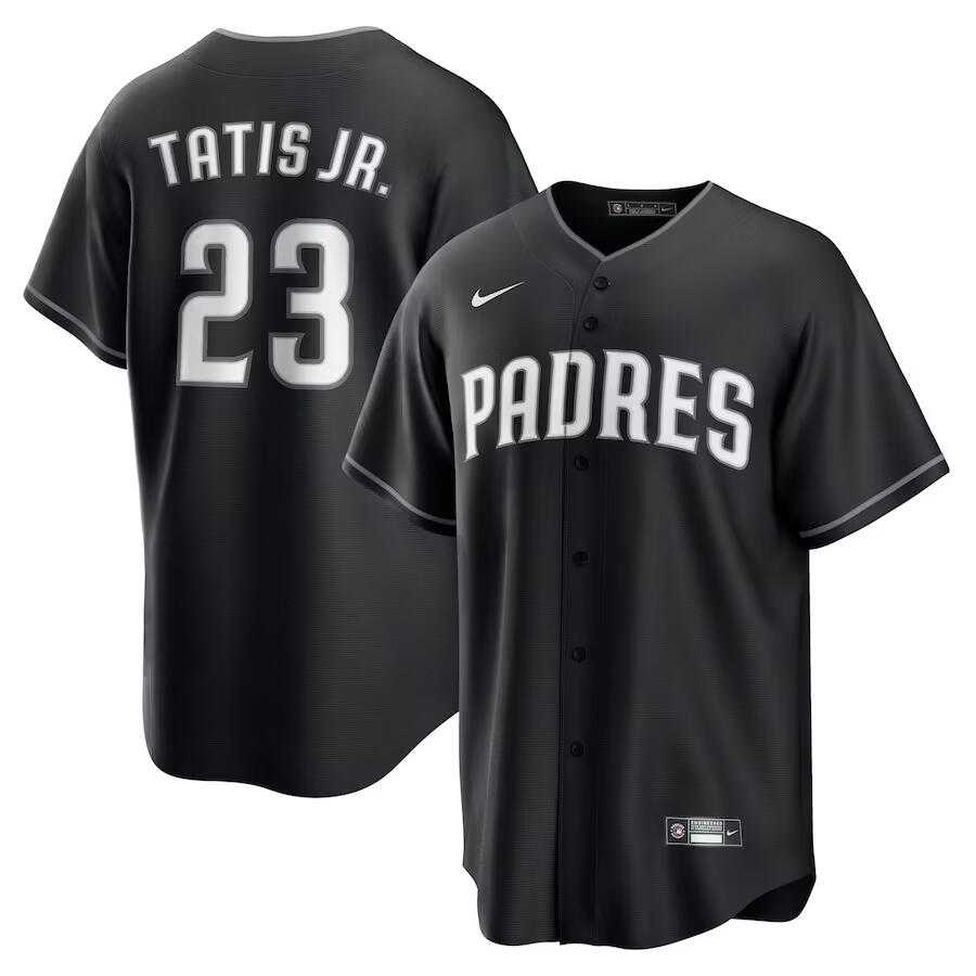 Men%27s San Diego Padres #23 Fernando Tatis Jr. Black Limited Stitched Baseball Jersey Dzhi