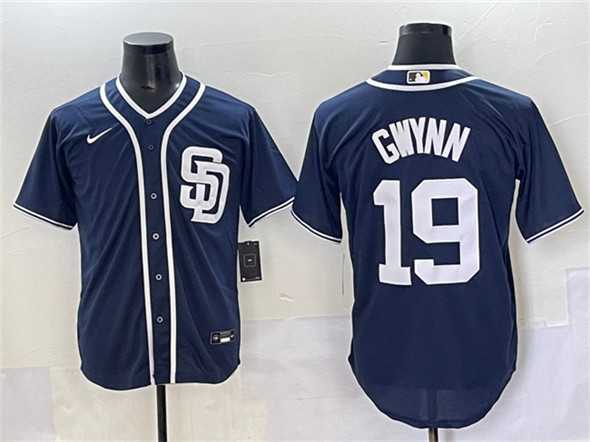 Men%27s San Diego Padres #19 Tony Gwynn Navy Cool Base Stitched Baseball Jersey