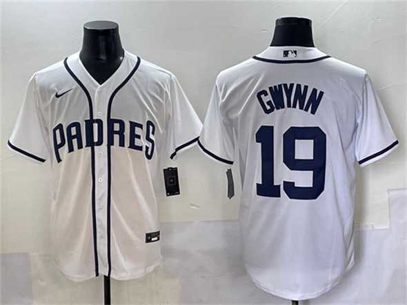 Men%27s San Diego Padres #19 Tony Gwynn White Cool Base Stitched Baseball Jersey