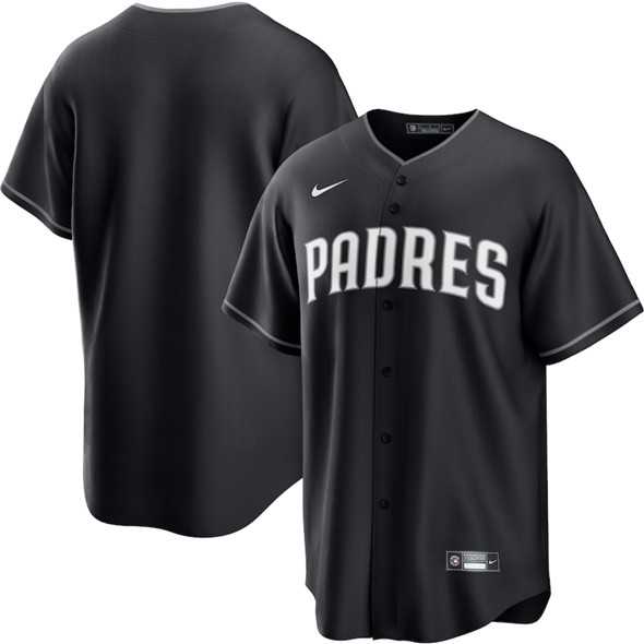 Men%27s San Diego Padres Blank Black Lights Out Limited Stitched Baseball Jersey Dzhi