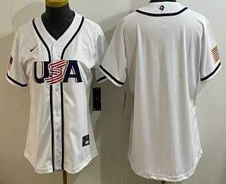 Women%27s USA Blank White 2026 World Baseball Classic Cool Base Jersey